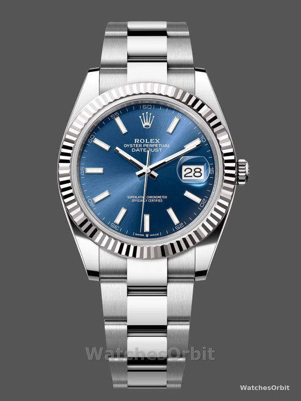Rolex Datejust 126334 0001 Fluted Bezel Blue Dial 41MM Mens Replica Watch