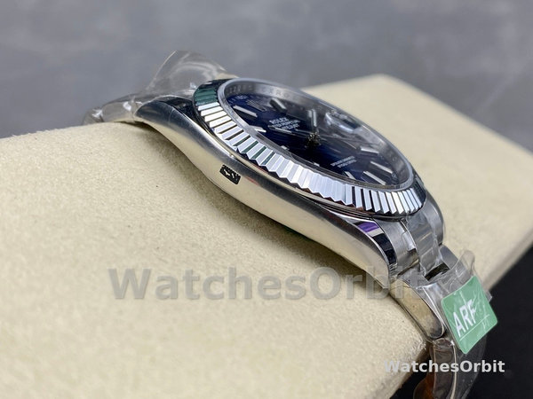 Replica Rolex Datejust 41mm Heren-126334 0001 Geribbelde lunette-Blauwe Wijzerplaat Blauw