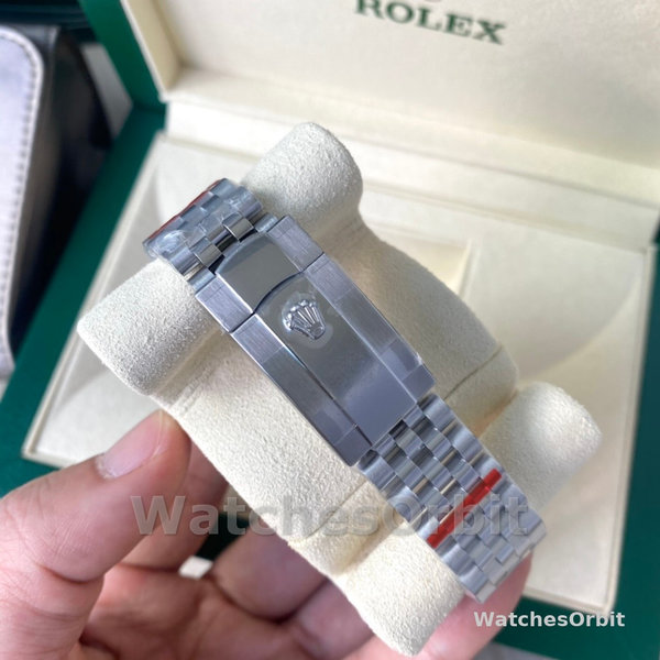 Replica Heren Rolex Datejust 41MM Roestvrij Staal met Zilveren Wijzerplaat Blauw