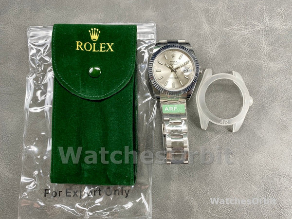Replica Rolex Datejust 41mm Heren-126334 0003-Gegolfde ring-Zilveren wijzerplaat Zilver