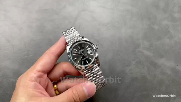 Replica Rolex Datejust-126334 0014, 41 mm, quadrante grigio rodio scuro, Uomo
