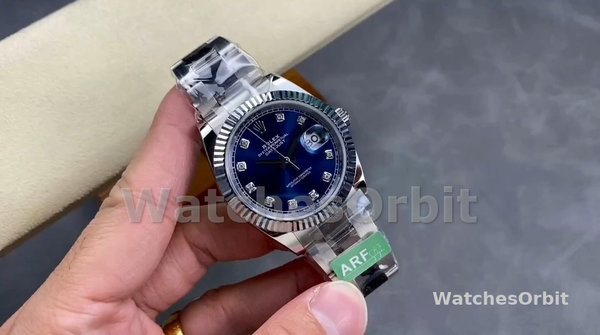 Men's Rolex Datejust 41mm Men's-126334 0015-Fluted Bezel-Blue Diamond Dial Blue