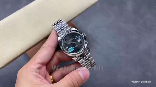 Replica Rolex Datejust 36-126231 0030 unisex, quadrante ardesia, bracciale Oyster, grigio
