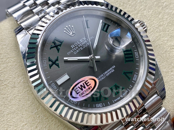 Replica Rolex Datejust 36-126231 0030 voor heren, Leisteen wijzerplaat, Oyster armband, Grijs