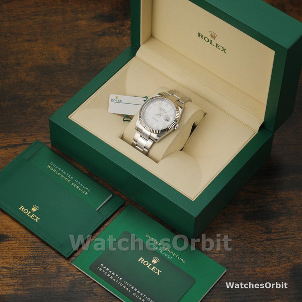 Replica Rolex Datejust 41mm Heren-126334 0023-Gegolfde ring-Witte Romeinse cijfers Wijzerplaat Wit