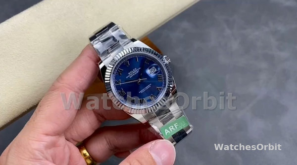 Men's Rolex Datejust 41mm Men's-126334 0025-Fluted Bezel-Blue Roman Numeral Dial Blue