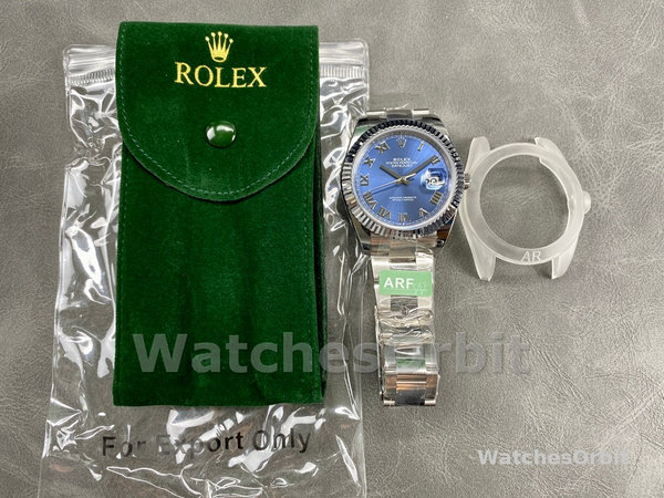 Replica Rolex Datejust 41mm Heren-126334 0025-Gegolfde ring-Blauw Romeinse cijfers Wijzerplaat Blauw