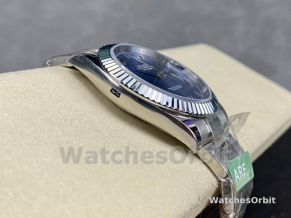 Replica Rolex Datejust 41mm Heren-126334 0025-Gegolfde ring-Blauw Romeinse cijfers Wijzerplaat Blauw