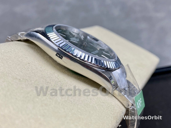 Replica Rolex Datejust 41mm Heren-126334 0029-Gegolfde ring-Groene wijzerplaat met motief Groen