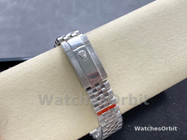 Replica Rolex Day Date 36-m128238 0118 voor heren, geribbelde lunette, groene ombre wijzerplaat, President-band, groene ombre wijzerplaat