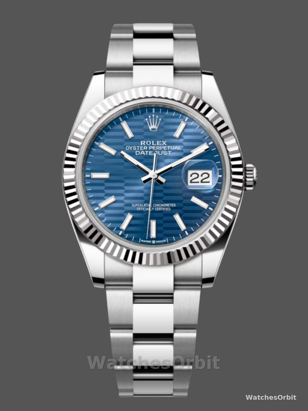 Rolex Datejust 126334 Fluted Bezel Blue Fluted-motif Dial 41MM Mens Replica Watch