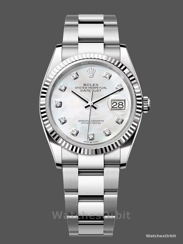 Rolex Datejust 126334 Fluted Bezel White MOP Dial 41MM Herren Replica Watch