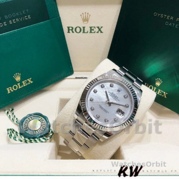 Replica Rolex Datejust 126334 Fluted Bezel White MOP Dial 41MM Herren Replica Uhr Hochwertige Herren Replica Uhr online kaufen