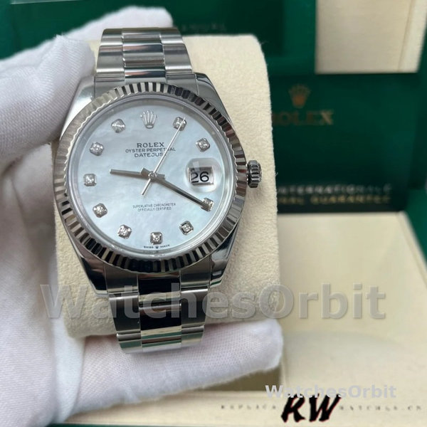 Replica Rolex Datejust 126334 Fluted Bezel White MOP Dial 41MM Herren Replica Uhr Hochwertige Herren Replica Uhr online kaufen