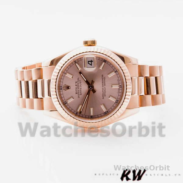 Replique Femmes Rolex Datejust 31mm Femmes-178275-Cadran index rose-Or rose