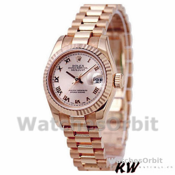 Replique Femmes Rolex Datejust 31mm Femmes-178275-Pink Roman Dial-Rose Gold Pink