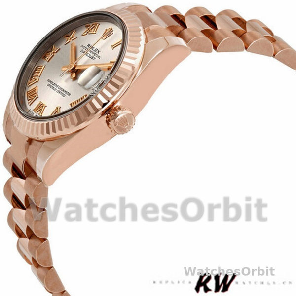 Replique Femmes Rolex Datejust 31mm Femmes-178275-Pink Roman Dial-Rose Gold Pink
