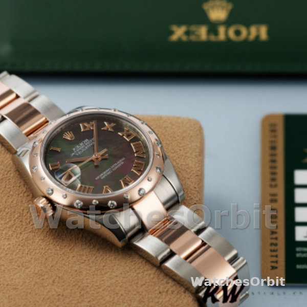Replica Rolex Datejust 31mm dames-178341-zwarte parelmoer wijzerplaat MOP