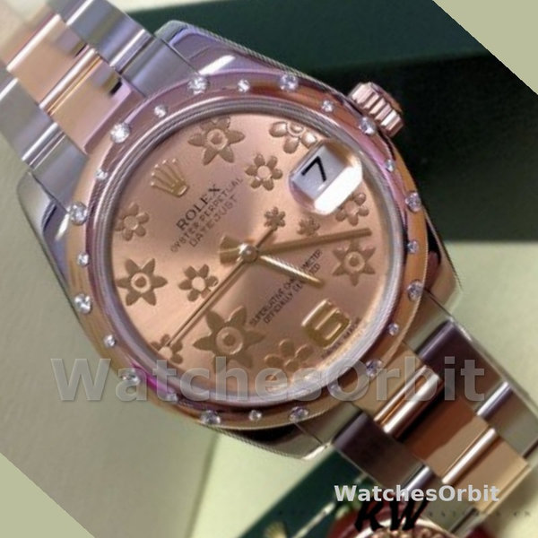 Replica Rolex Datejust 31mm voor dames-178341-roze gebloemde wijzerplaat-roze goud