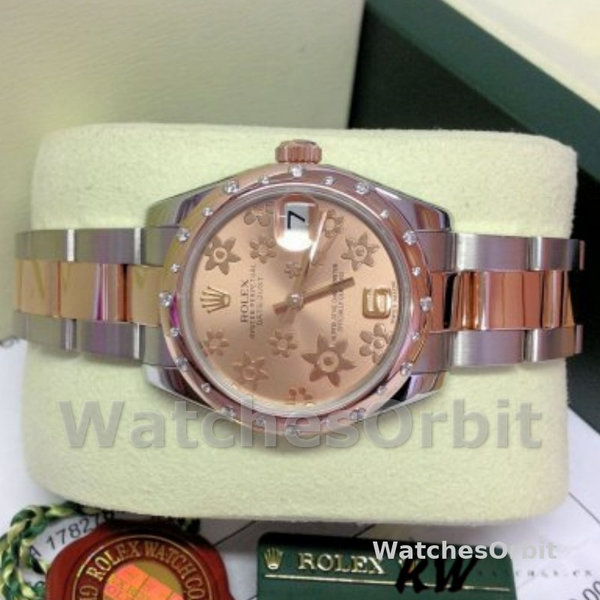 Replica Rolex Datejust 31mm voor dames-178341-roze gebloemde wijzerplaat-roze goud