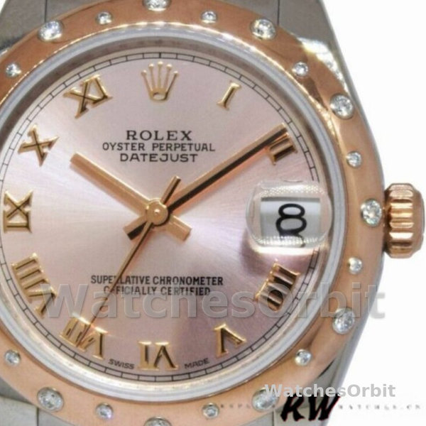 Replica Rolex Datejust 31mm voor dames-178341-Roze Romeinse cijfers wijzerplaat