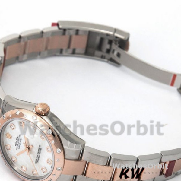 Replica Rolex Datejust 31mm Dames-178341-Witte Parelmoer-Ruiten Wijzerplaat MOP