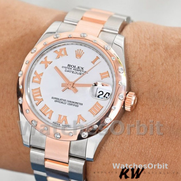 Womens Rolex Datejust 31mm Womens-178341-White Roman Numeral Dial White Replica Image