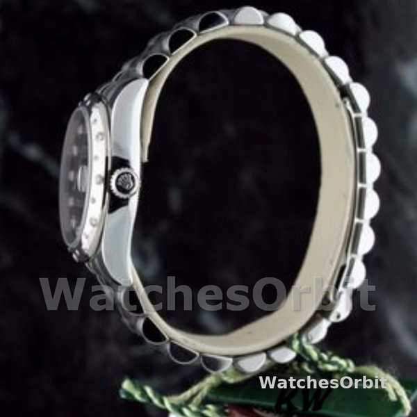 Replica Rolex Datejust 31mm voor dames-178344-zwarte diamanten wijzerplaat-jubileum armband zwart