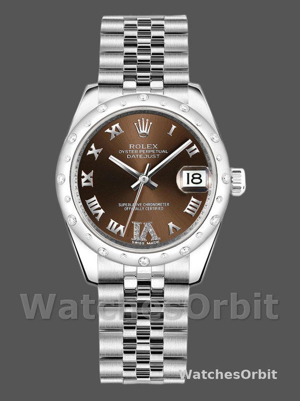 Rolex Datejust 178344 Bronze Dial VI Diamonds 31MM Lady Replica Watch