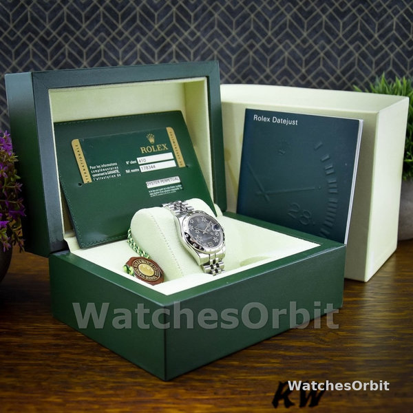 Replica Rolex Datejust 31mm voor dames-178344-Rhodium Grijs Wijzerplaat met Bloemmotief