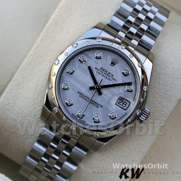 Replica Rolex Datejust 31mm voor dames-178344-Meteorietgrijze wijzerplaat Meteorietgrijs