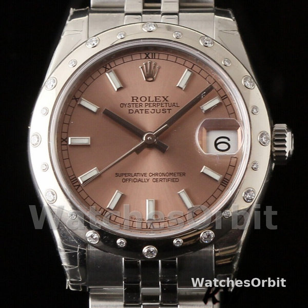Replica Rolex Datejust 31mm Dames-178344-Roze Wijzerplaat-Jubileum Armband Roze