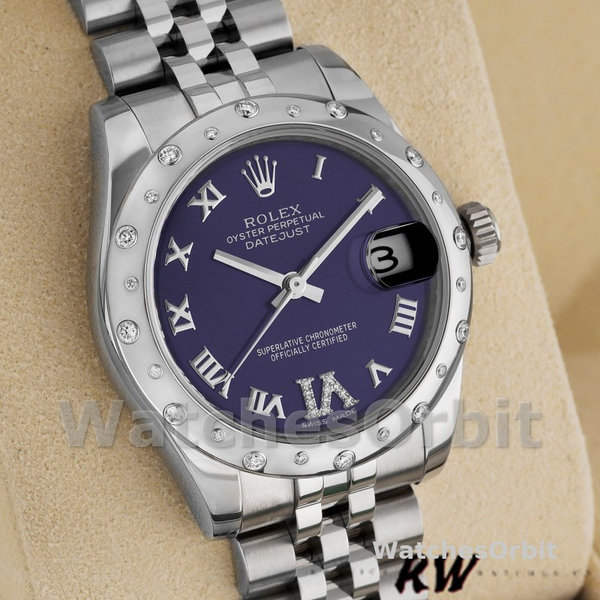 Rolex Datejust 178344 Purple Dial VI Diamonds 31MM Lady Replica Watch