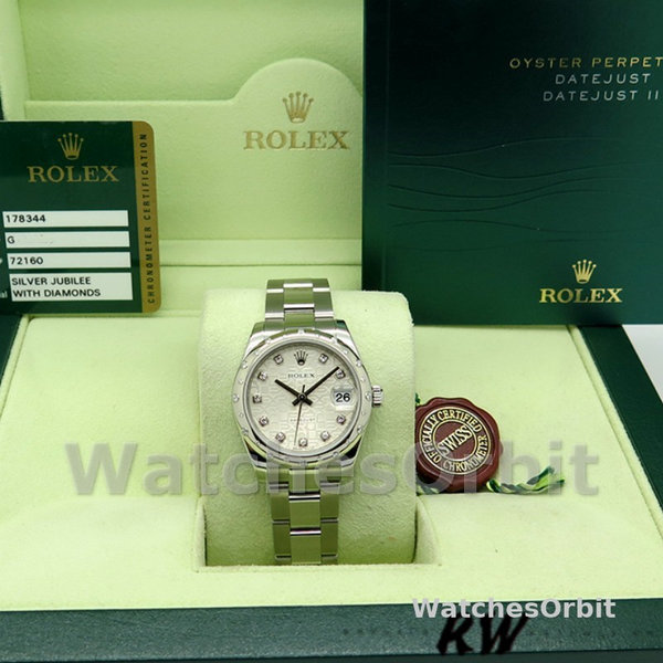Replica Rolex Datejust 31mm Dames-178344-Zilver Jubileum Diamond Dial Zilver