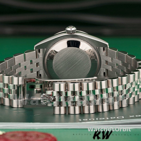 Replica Rolex Datejust 31mm voor dames-178344-Blauwe wijzerplaat Diamanten-Roestvrij Staal Blauw