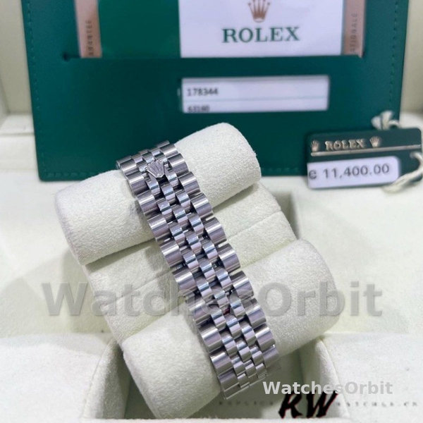 Replica Rolex Datejust 31mm voor dames-178344-Blauwe wijzerplaat Diamanten-Roestvrij Staal Blauw