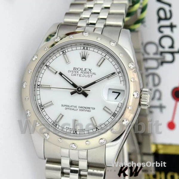 Replica Rolex Datejust 31mm voor dames-178344-Witte wijzerplaat-Roestvrij staal Wit
