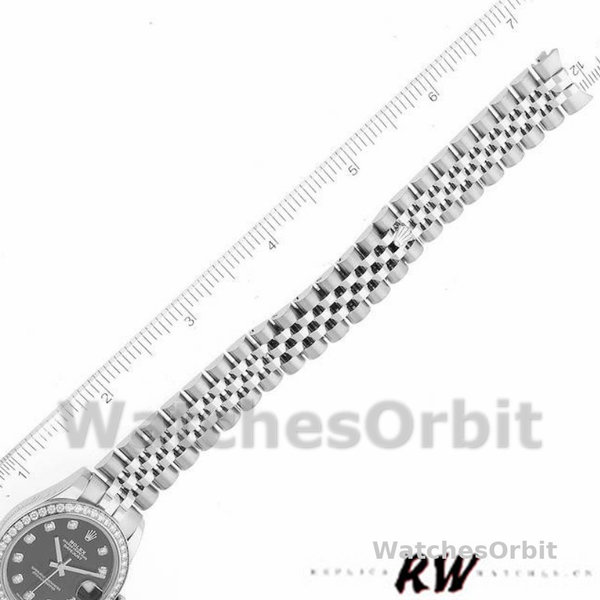 Replica Rolex Datejust 31mm voor dames-178384-zwarte diamanten wijzerplaat-diamanten ring zwart<br />
