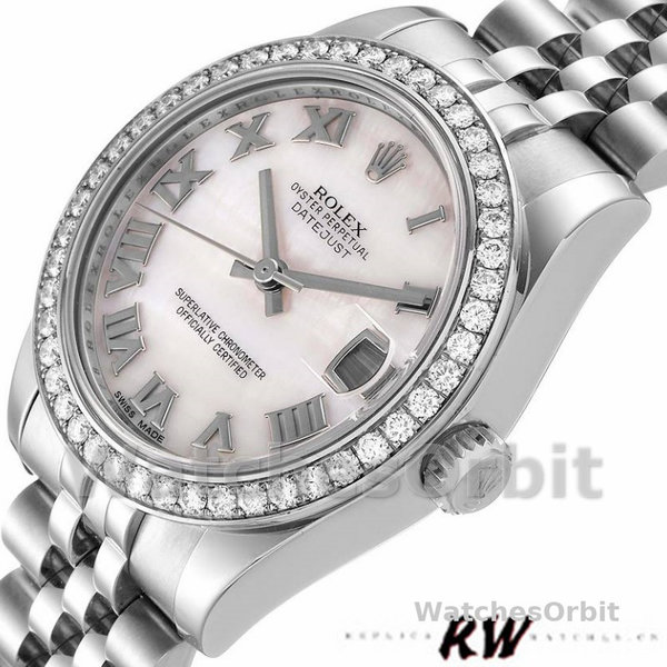 Replique Femmes Rolex Datejust 31mm Femmes-178384-Pink Cadran nacre rose