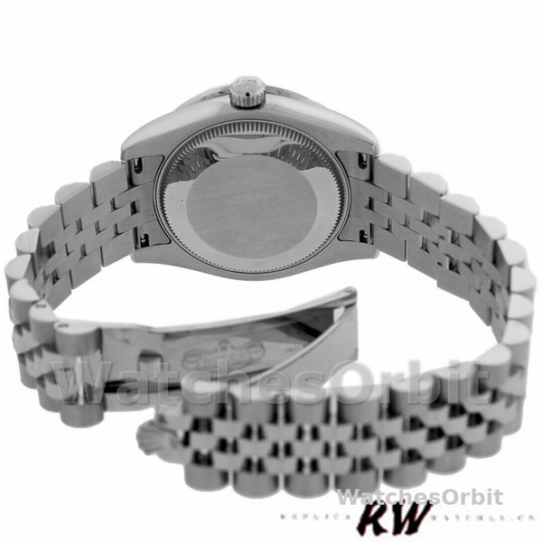 Womens Rolex Datejust 31mm Womens-178384-Black Roman Dial-Stainless Steel Black Replica Image