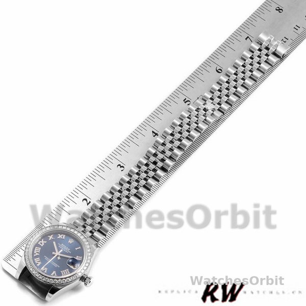 Womens Rolex Datejust 31mm Womens-178384-Blue Roman Dial-Stainless Steel Blue Replica Image