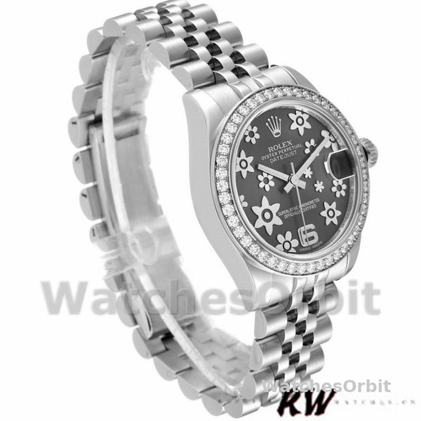 Replica Rolex Datejust 31mm voor dames-178384-Bloemen Diamond Dial-Stainless Steel<br />