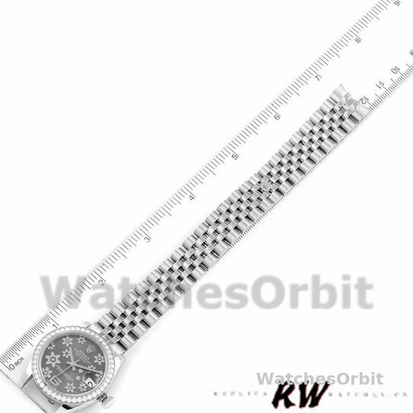 Replica Rolex Datejust 31mm voor dames-178384-Bloemen Diamond Dial-Stainless Steel<br />