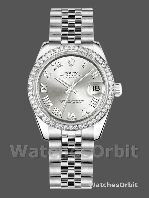 Rolex Datejust 178384 Stainless Steel Silver Roman Dial 31MM Lady Replica Watch