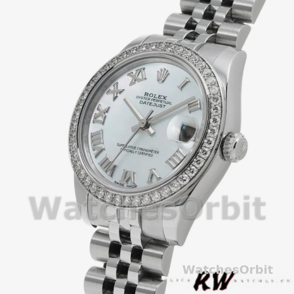 Replique Rolex Datejust 31mm Femmes-178384-Cadran nacre blanc MOP