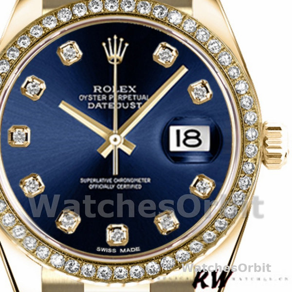Replica Dames Rolex Datejust 26mm-179138-Blauw Diamond Dial Blauw