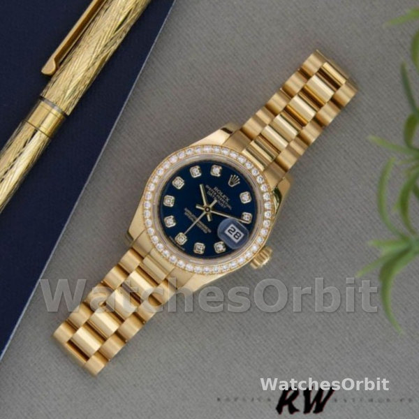 Womens Rolex Datejust 26mm Womens-179138-Blue Diamond Dial Blue Replica Image