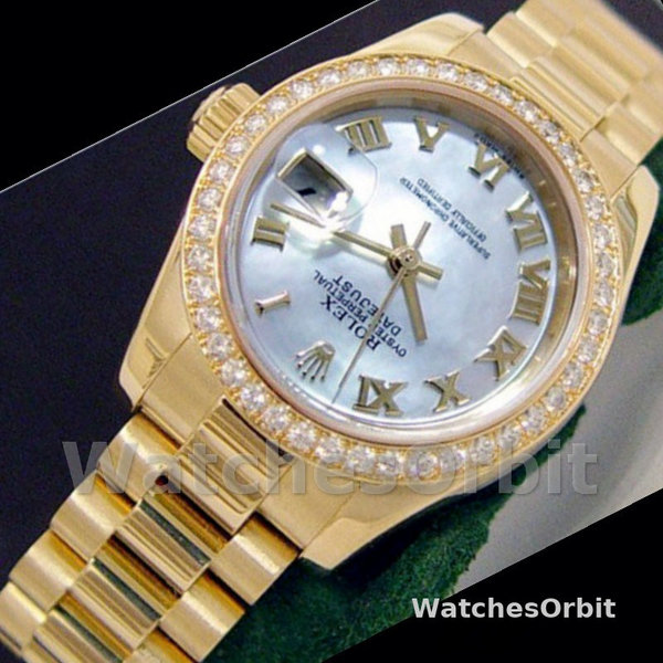 Replica Dames Rolex Datejust-179138, 26mm, Witte Parelmoer Romeinse Cijfer Wijzerplaat, Lady MOP
