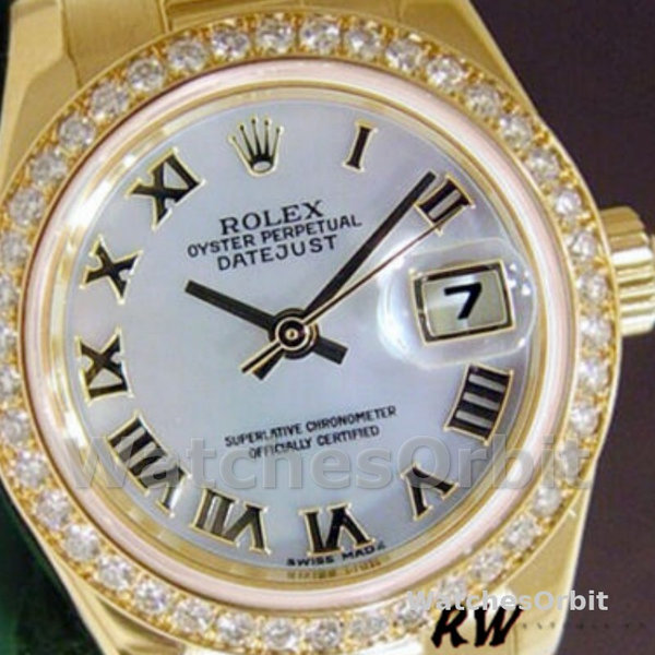 Replica Dames Rolex Datejust-179138, 26mm, Witte Parelmoer Romeinse Cijfer Wijzerplaat, Lady MOP