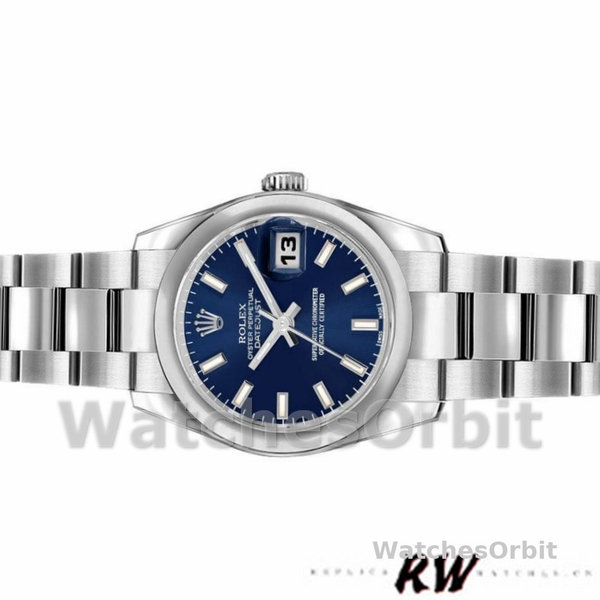 Womens Rolex Datejust 26mm Womens-179160-Blue Index Dial-Domed Bezel Blue Replica Image